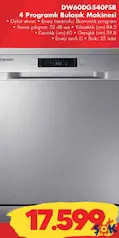 SAMSUNG DW60DG540FSR 4 PROGRAMLI BULAŞIK MAKİNESİ